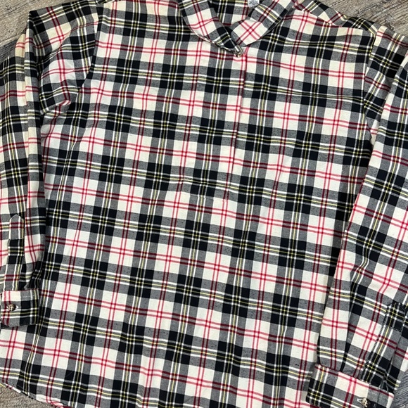 L.L. Bean Flannel Shirt Size 20 Plaid Womens Vintage Y2K USA Freeport Collared - Picture 2 of 4